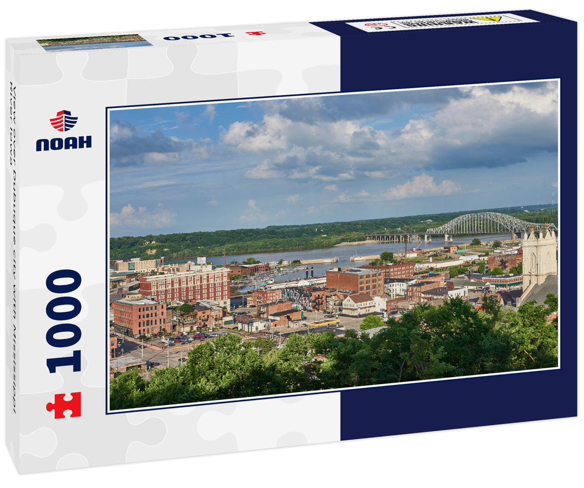 View over Dubuque city with Mississippi River Iowa