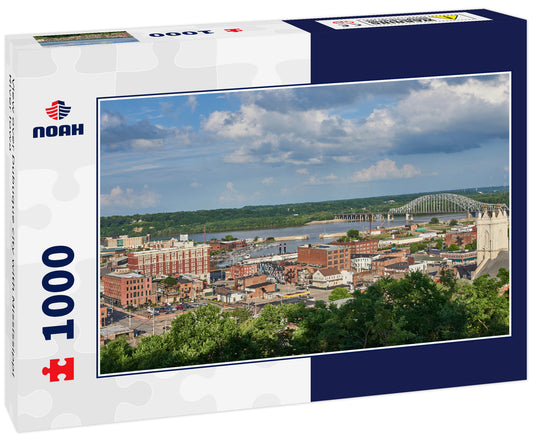 View over Dubuque city with Mississippi River Iowa