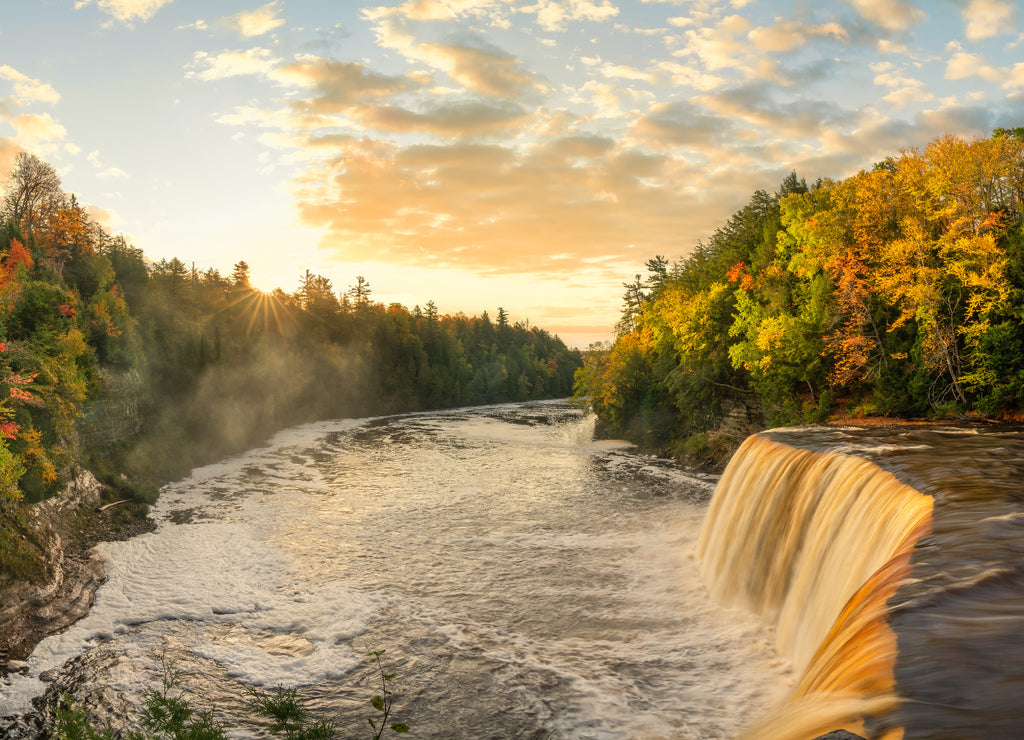 Upper Tahquamenon Falls in Autumn - Michigan State Park in the Upper Peninsula