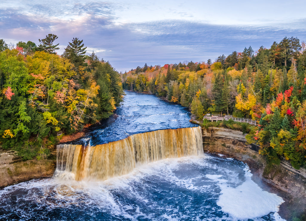 Upper Tahquamenon Falls in Autumn - Michigan State Park in the Upper Peninsula