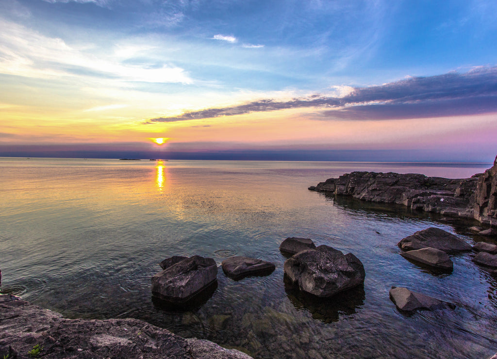 Summer Sunset, Lake Superior in Copper Harbor, Michigan