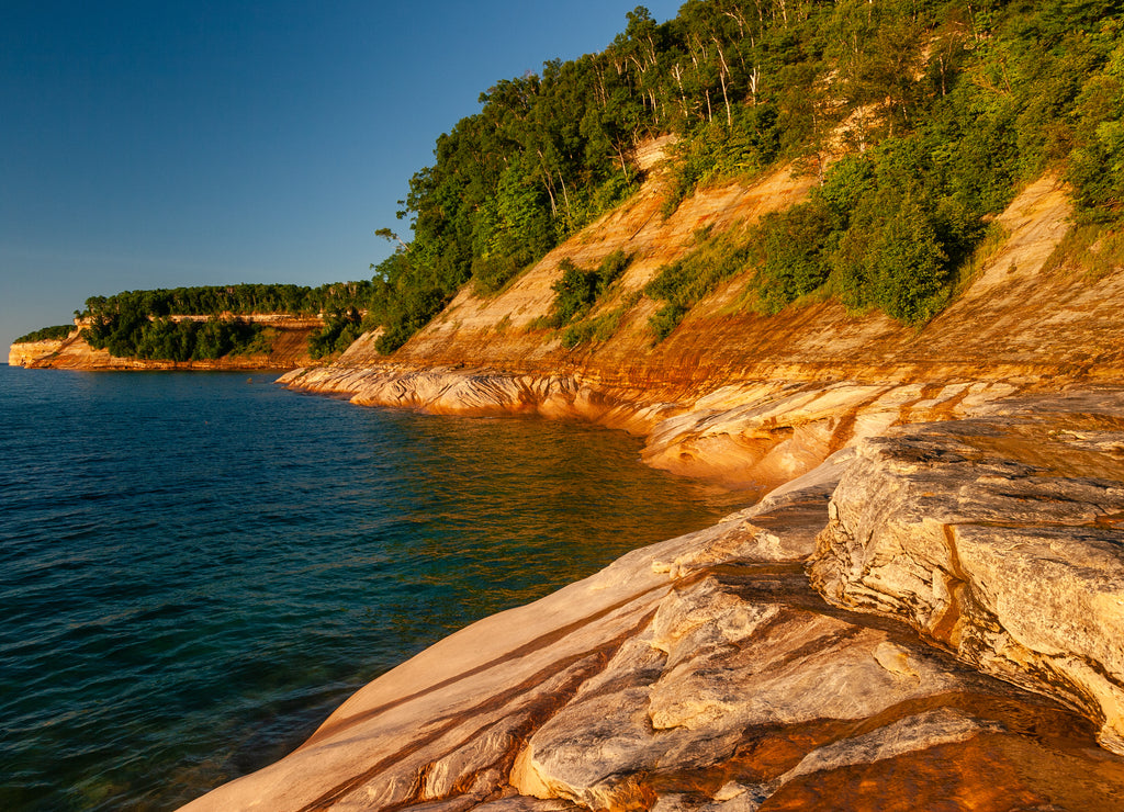 Sunset at pictured rocks, Lake Superior, Michigan