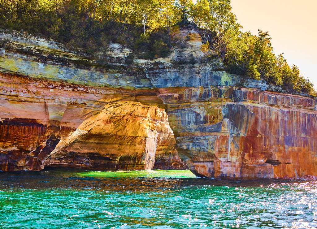 Pictured Rocks Lake Superior Rock Formations Michigan Fall