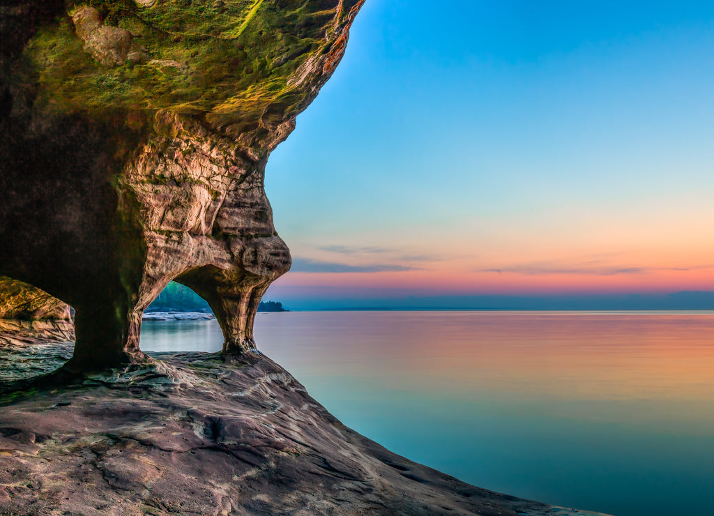 Sea Cave Twilight, Lake Superior, Michigan