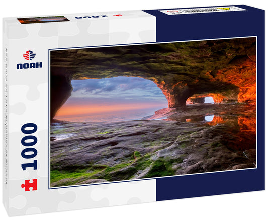 Sea Cave on Lake Superior at Sunset