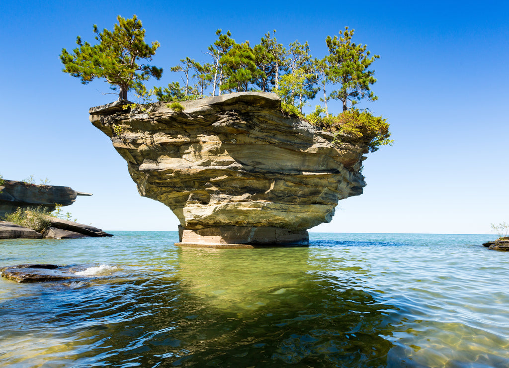 Lake Huron's Turnip Rock, near Port Austin Michigan