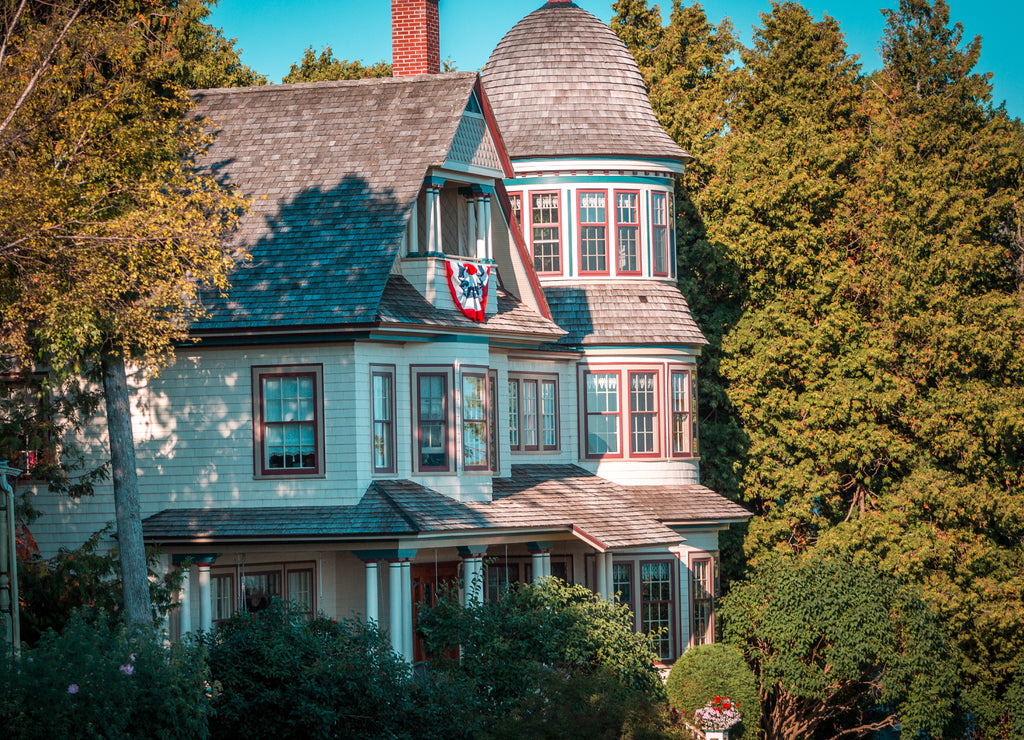 Old Victorian house on Mackinace Island, Michigan