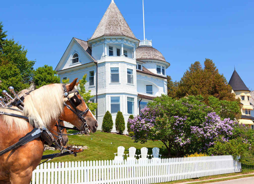 Wedding Cake Cottage on West Bluff Road - Mackinac Island Michigan