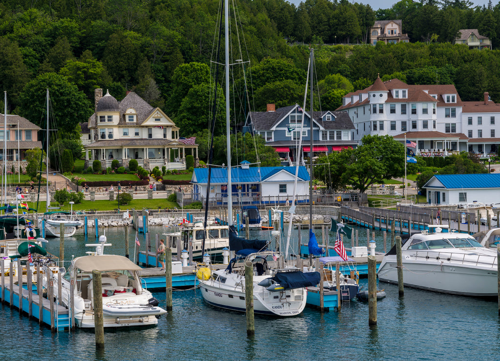 Mcakinac island dock, Michigan lake