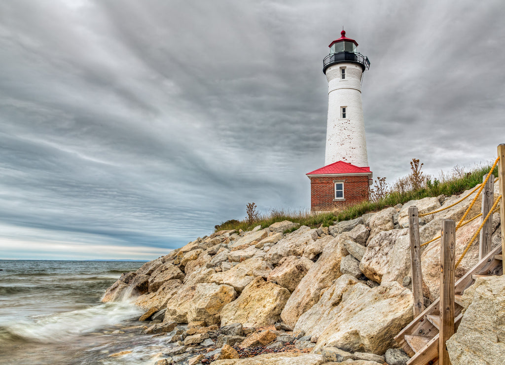 Dark Day at Crisp Point Lighthouse, Lake Superior, Michigan