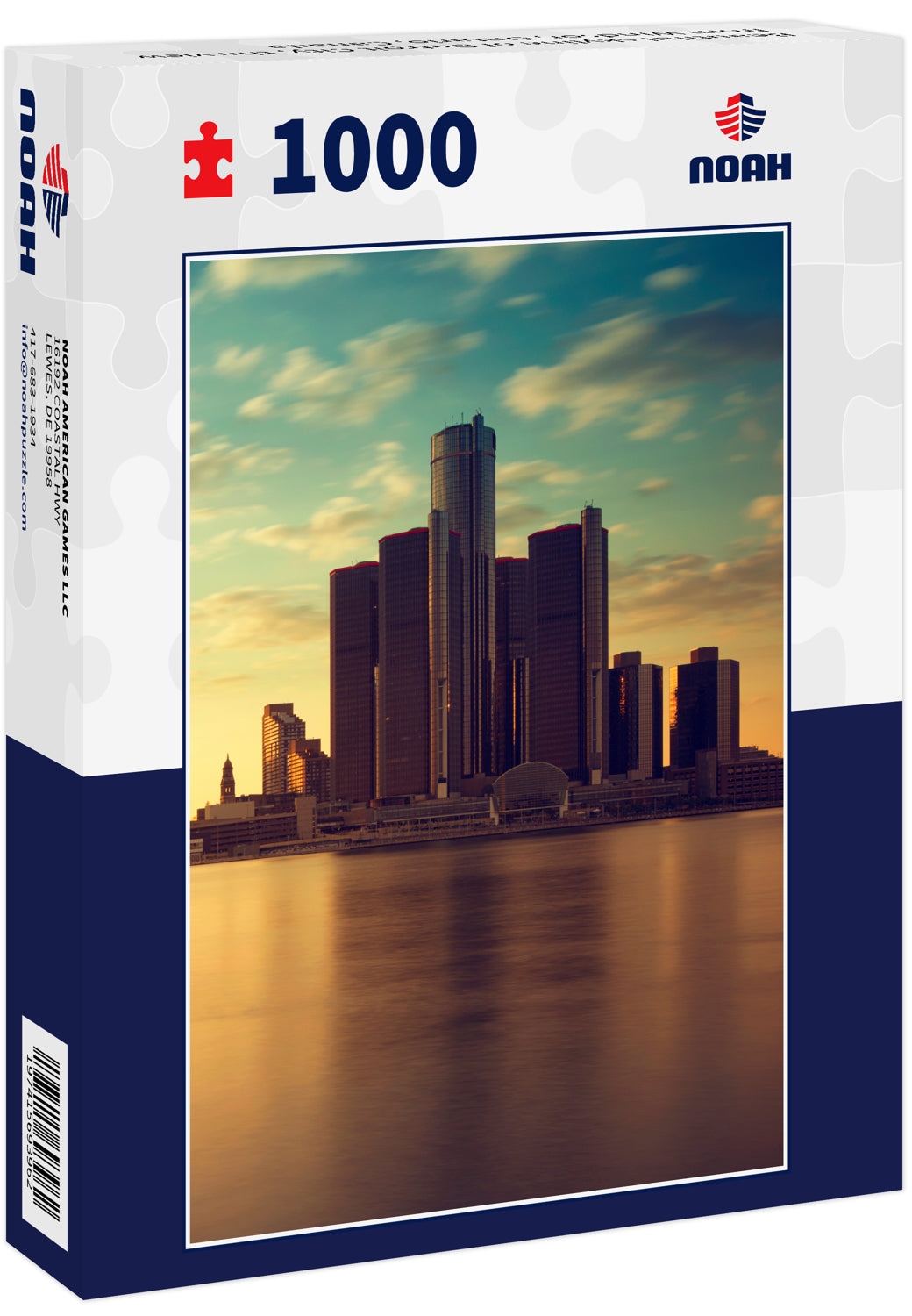 Beautiful skyline of Detroit City, the view from Windsor, Ontario, Canada