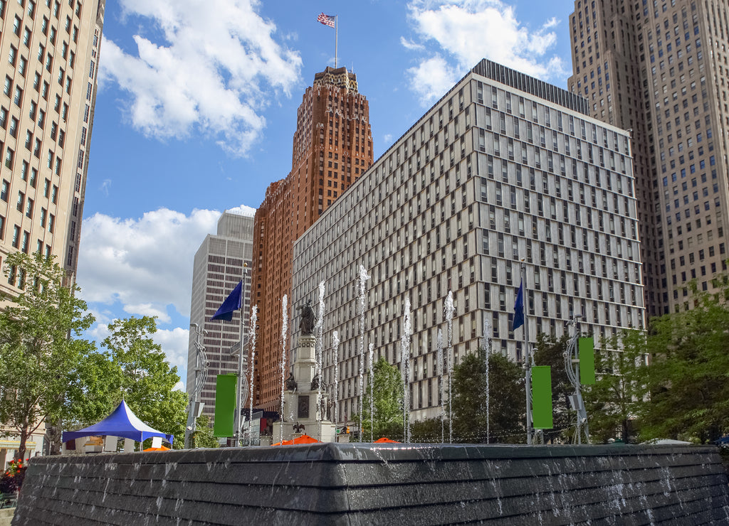 Michigan, Downtown Detroit at Campus Martius Park