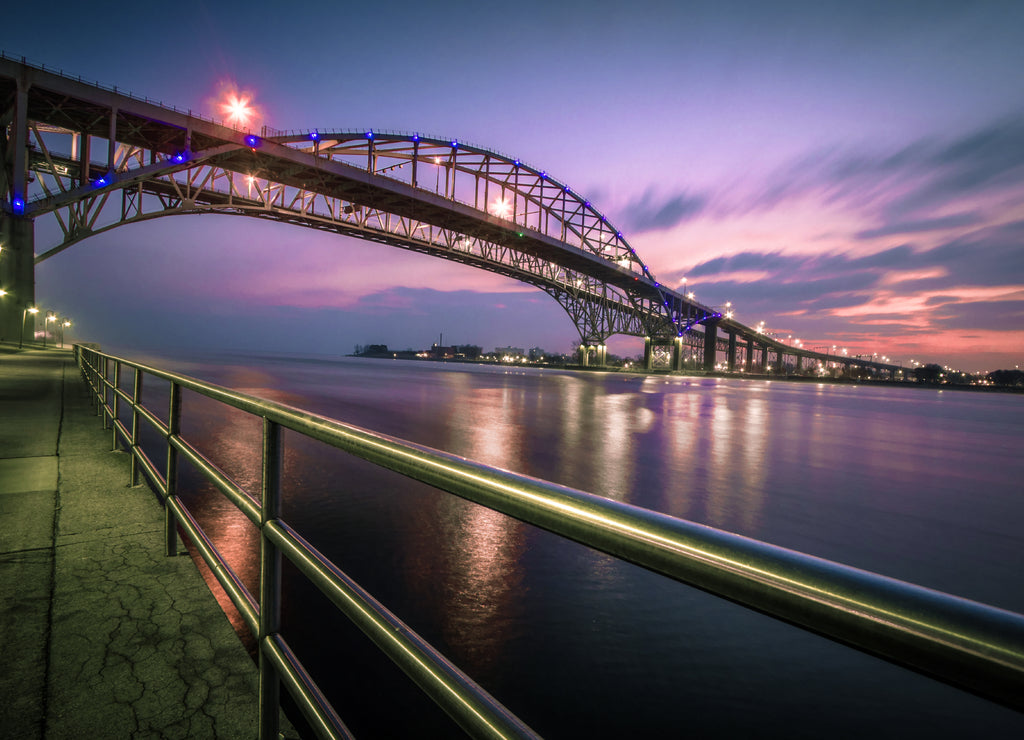 Blue Water Bridge Cityscape, Port Huron, Michigan