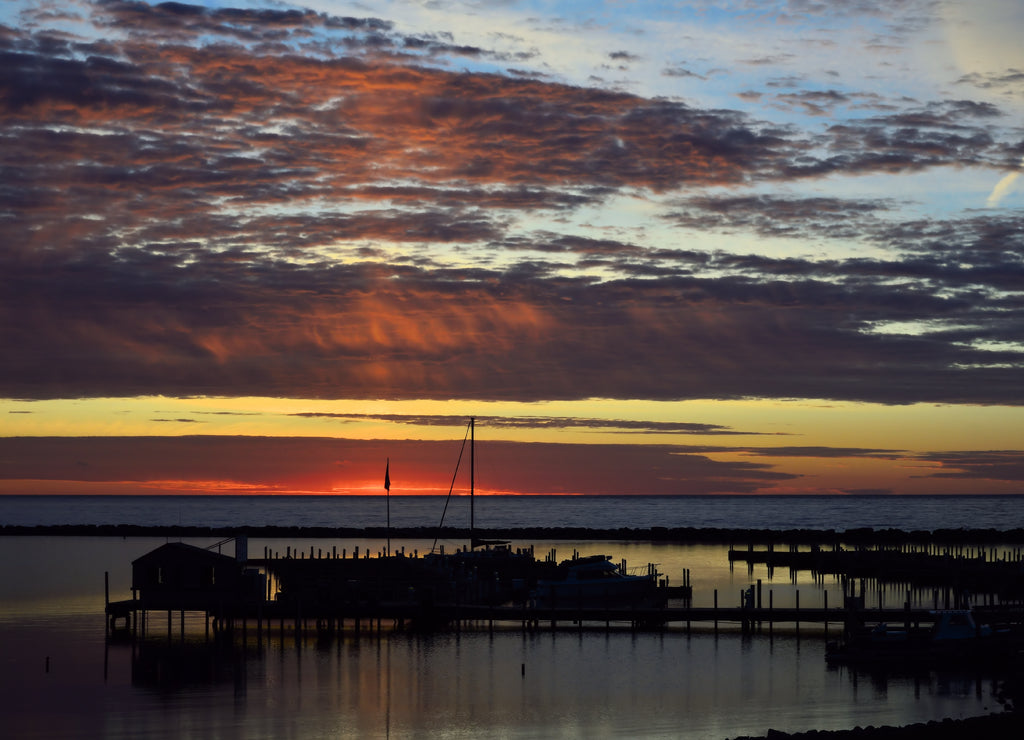 Sunrise of Harrisville Harbor in northeast Michigan