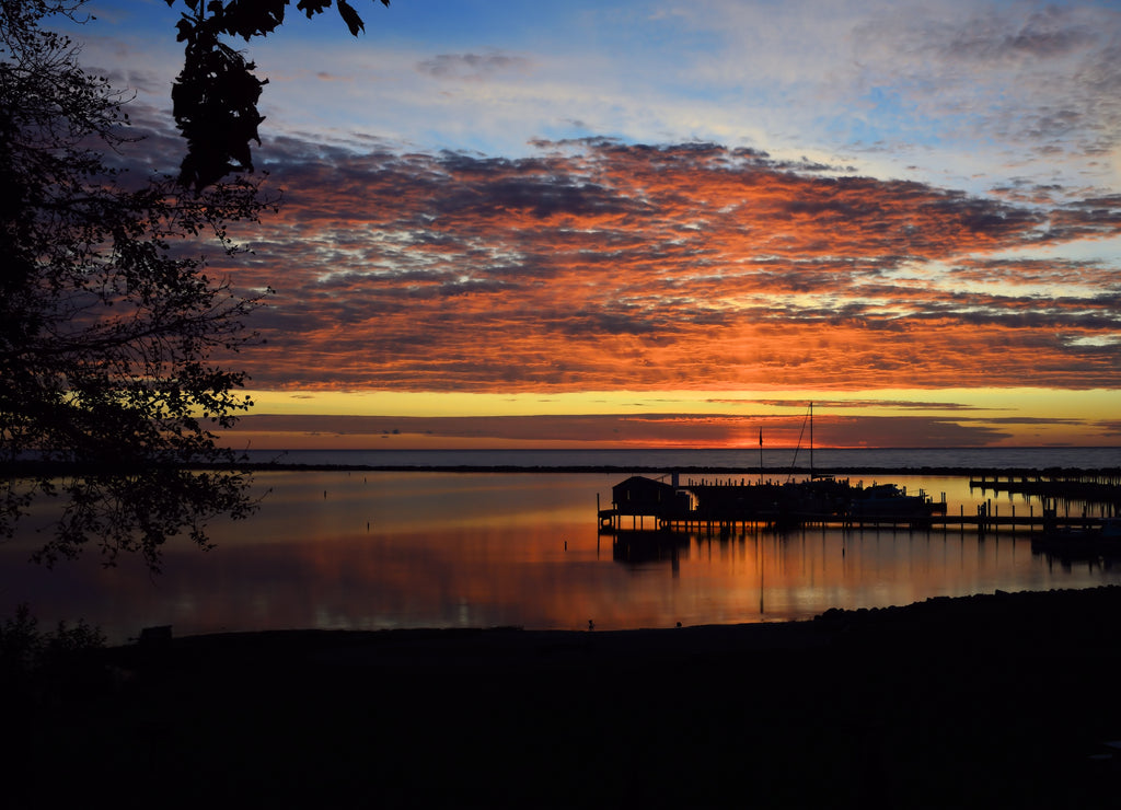 Sunrise of Harrisville Harbor in northeast Michigan