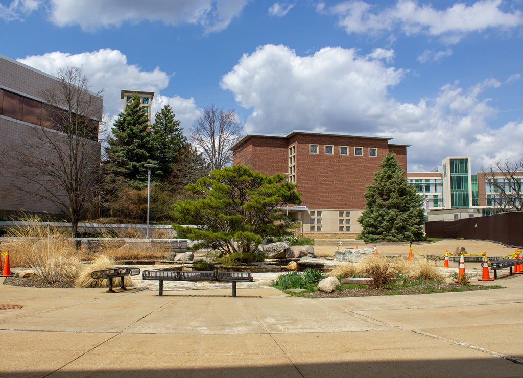 Kalamazoo, Michigan, USA: Western Michigan University Waldo library fountain