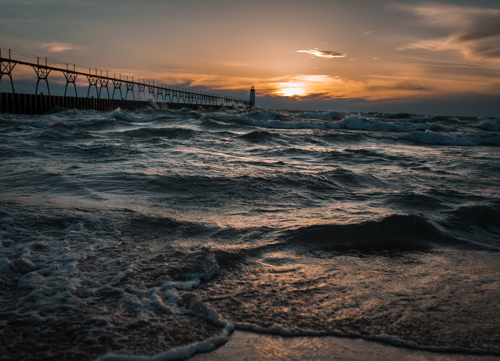 Manistee Michigan Beach Pier