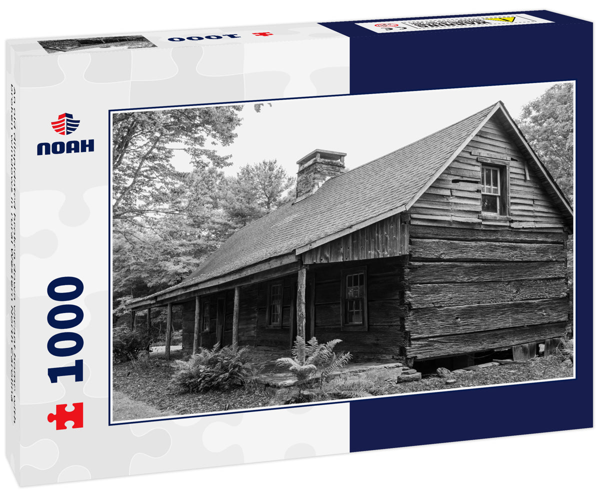 An old dilapidated broken down vacant home with broken windows in rural Western North Carolina