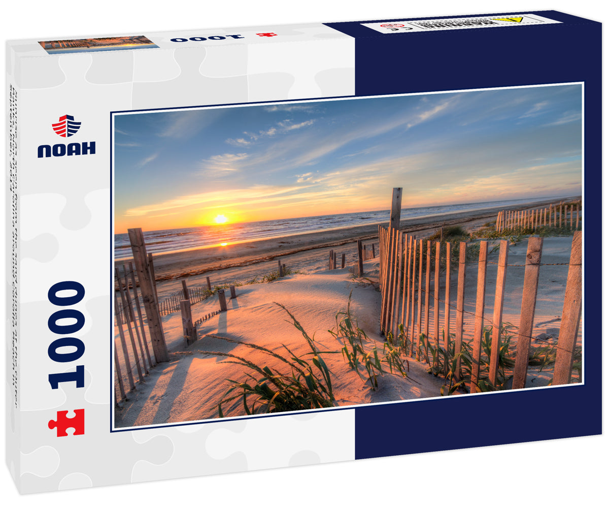 Sunrise as seen from the sand dunes at the Outer Banks, North Carolina around Corolla Beach in September, 2014