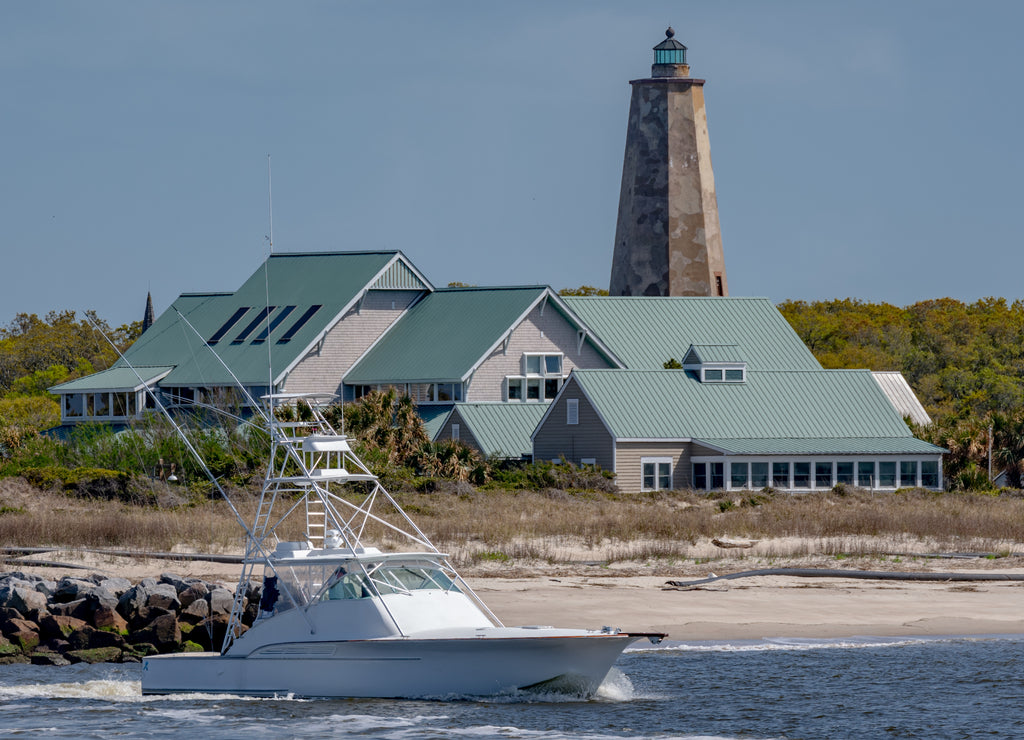 Bald Head Island, North Carolina: Bald Head Lighthouse, known as Old Baldy, stands on Bald Head Island, North Carolina