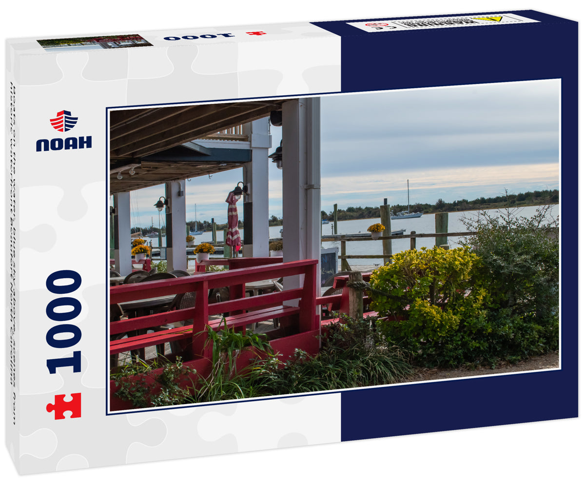 Boats on the water, blue sky above, scenes from historic waterfront Beaufort North Carolina