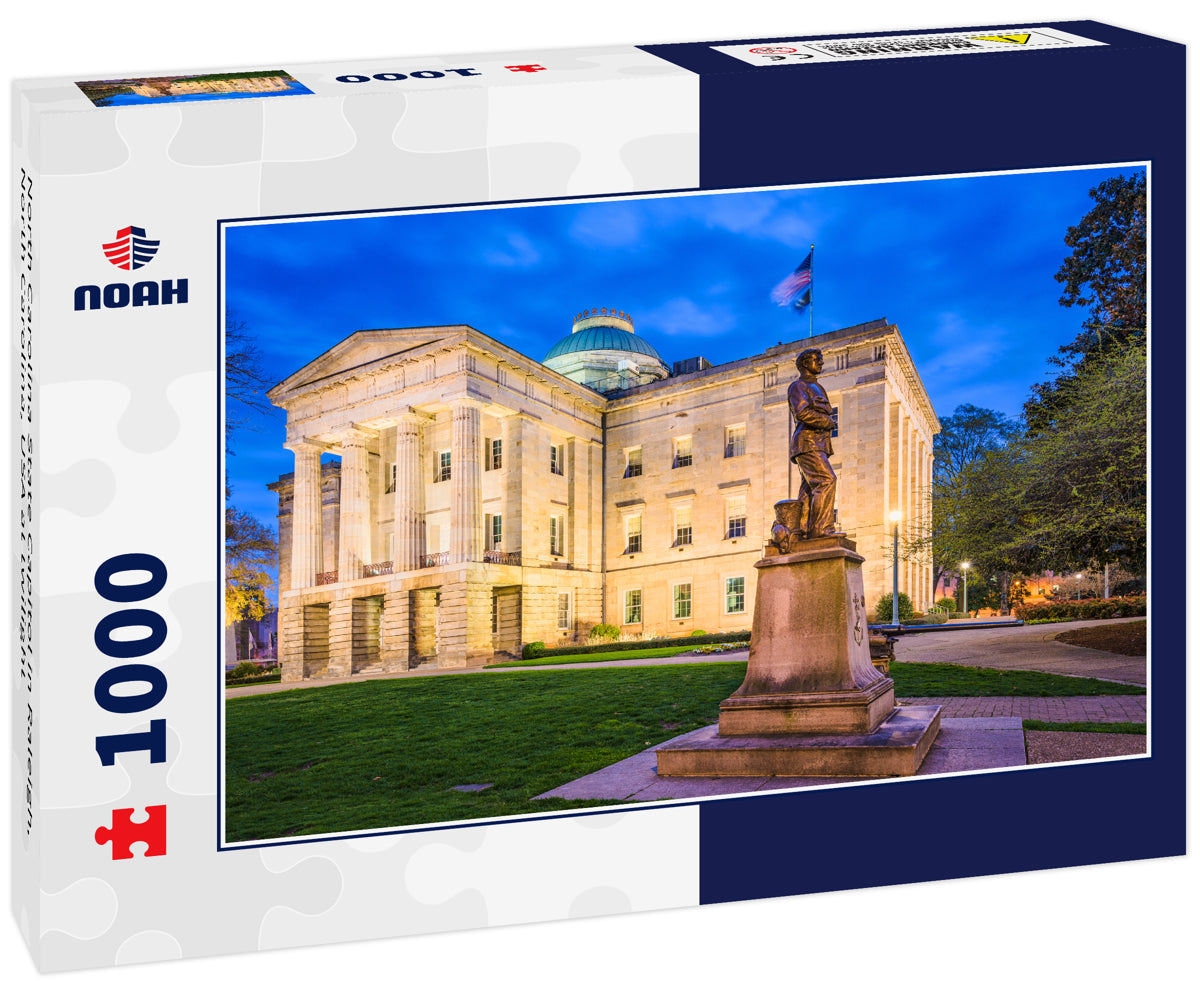 North Carolina State Capitol in Raleigh, North Carolina, USA at twilight
