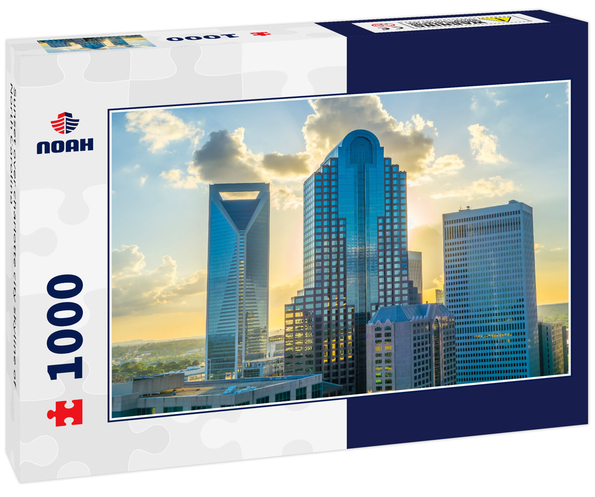 Sunset over charlotte city skyline of North Carolina