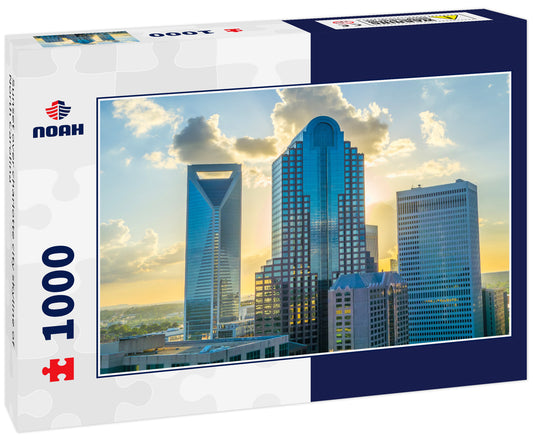 Sunset over charlotte city skyline of North Carolina