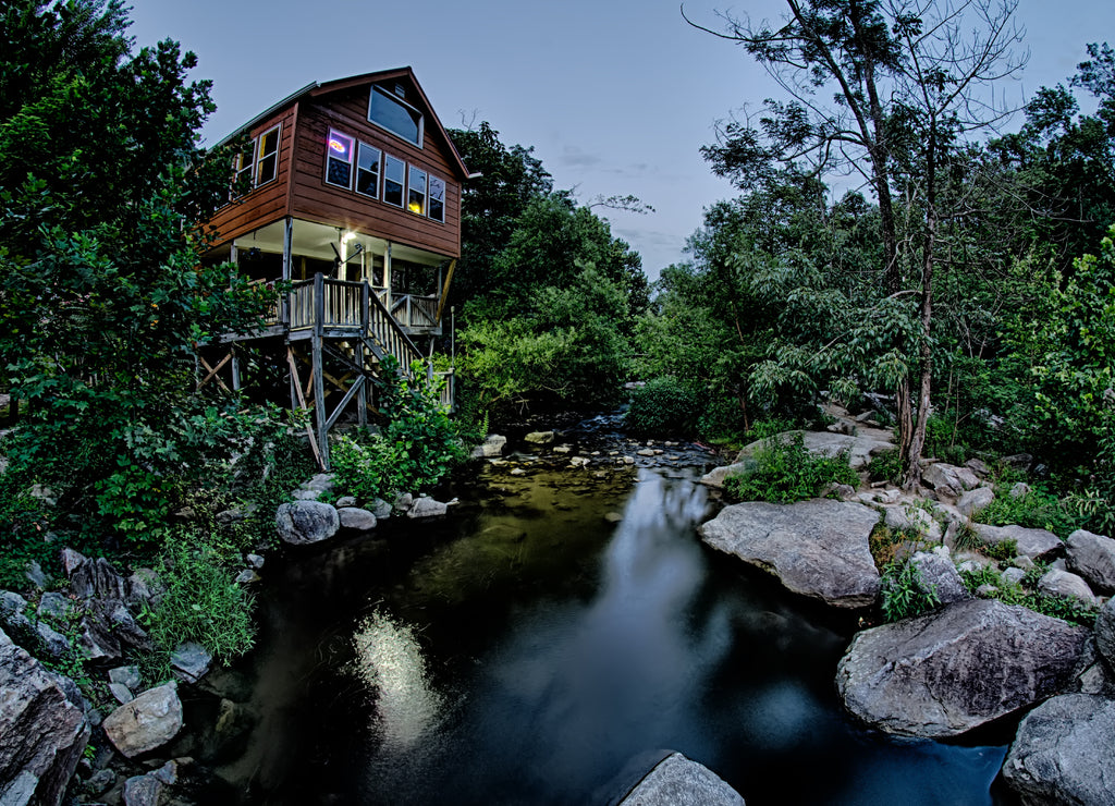 Town of chimney rock in North Carolina near lake lure