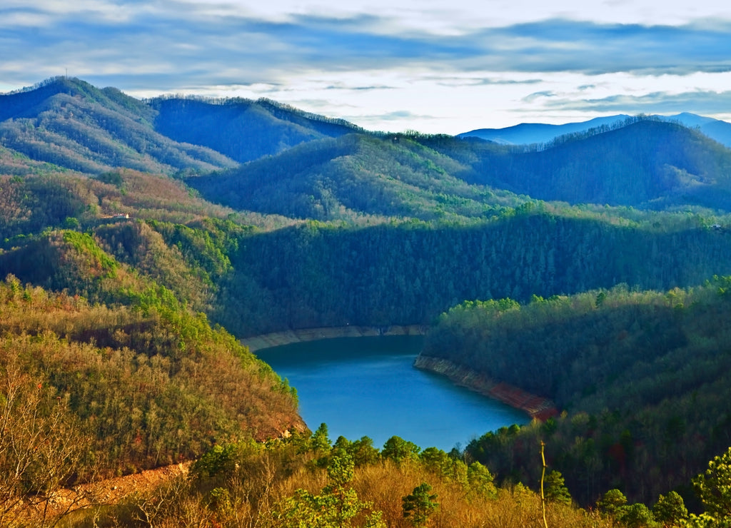 Lake and Mountains in the Evening North Carolina