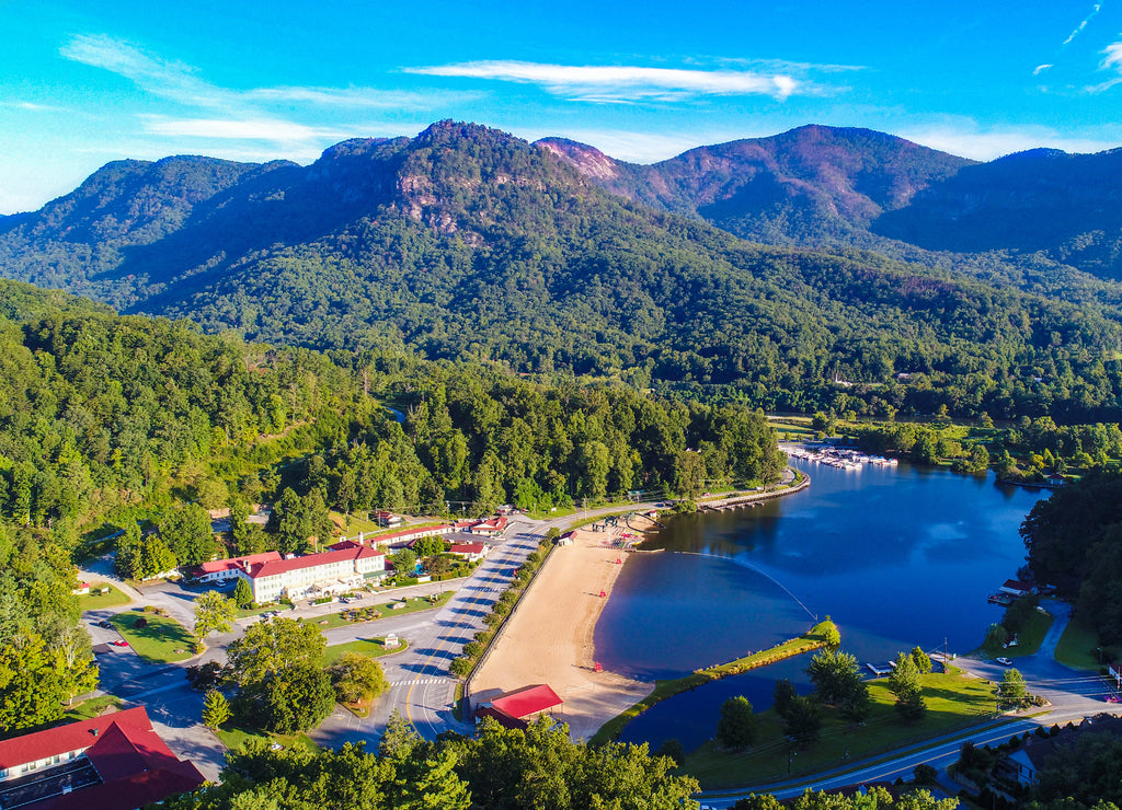 Drone View of Lake Lure, North Carolina, USA