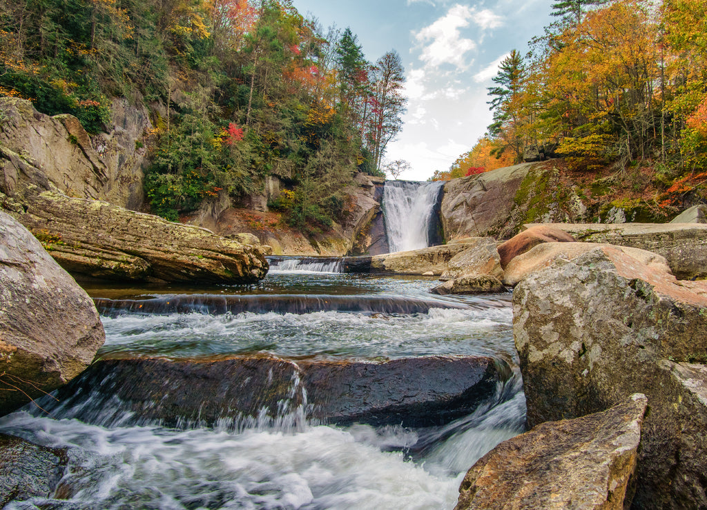 Autumn at Elk Falls River North Carolina