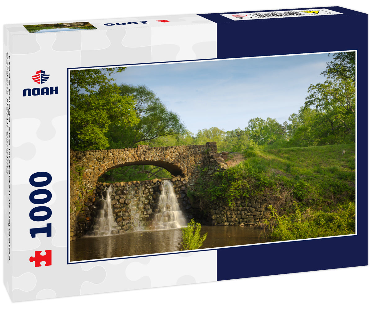 Stone Bridge and Waterfall in Reynolda Gardens North Carolina