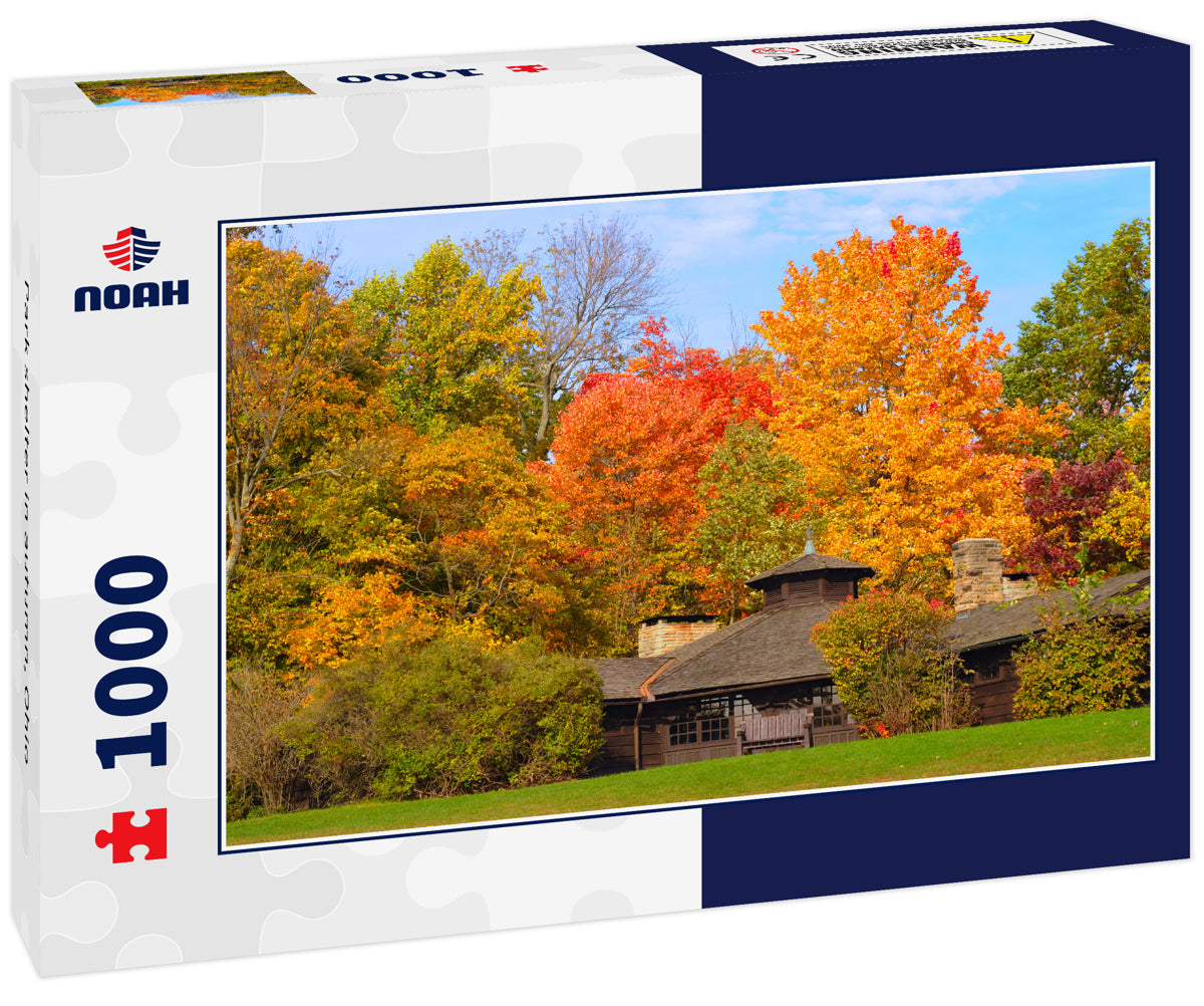 Park shelter in autumn, Ohio
