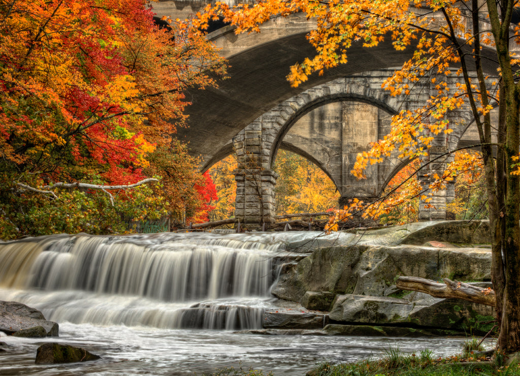 Beautiful Berea Falls In Autumn, Ohio