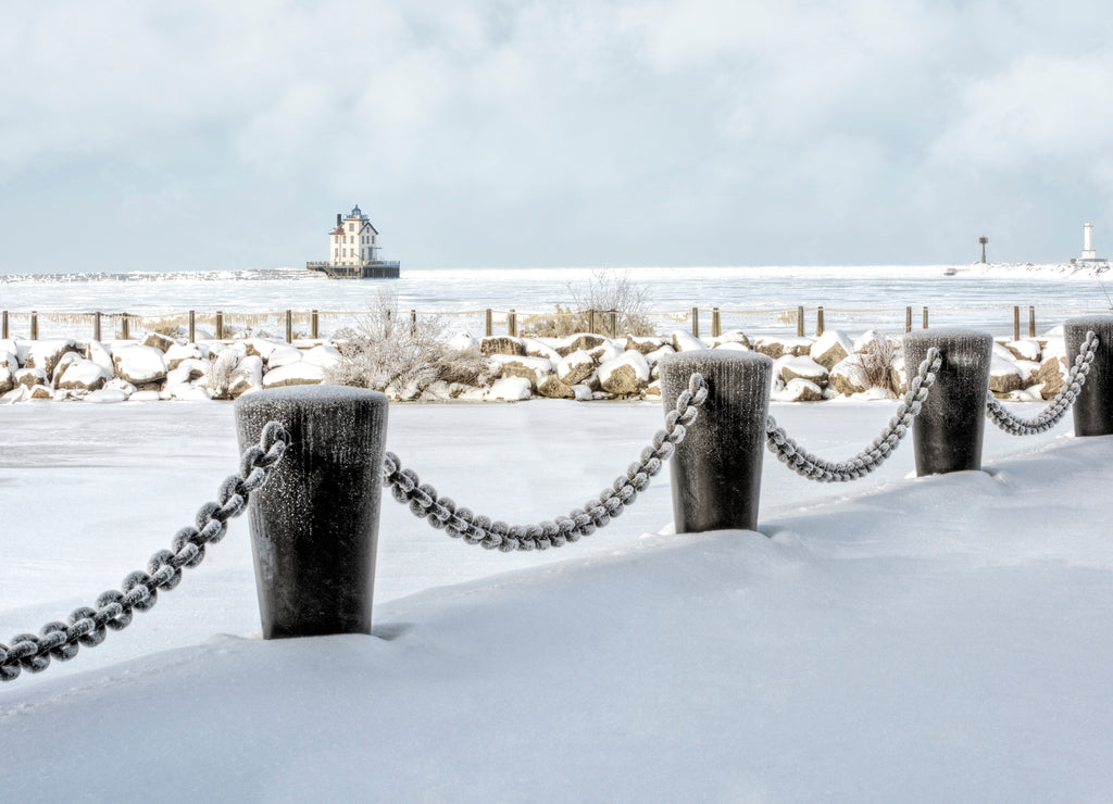 Lorain Lighthouse in Winter, Ohio