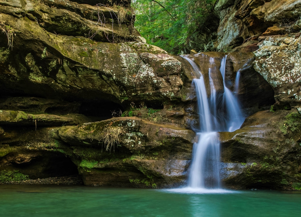 Waterfall Lagoon along the Old Mans Cave trail in Hocking Hills State Park, Logan Ohio