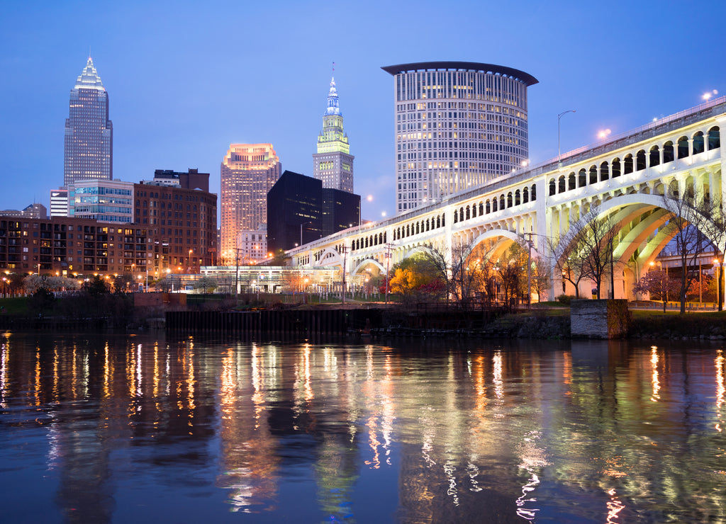 Cleveland Ohio Downtown City Skyline Cuyahoga River