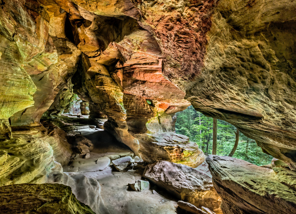 Inside the Rock House - a Cave in the Hocking Hills, Ohio