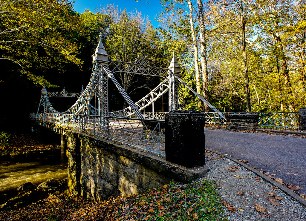 Historic Suspension Bridge - Mill Creek Park, Youngstown, Ohio