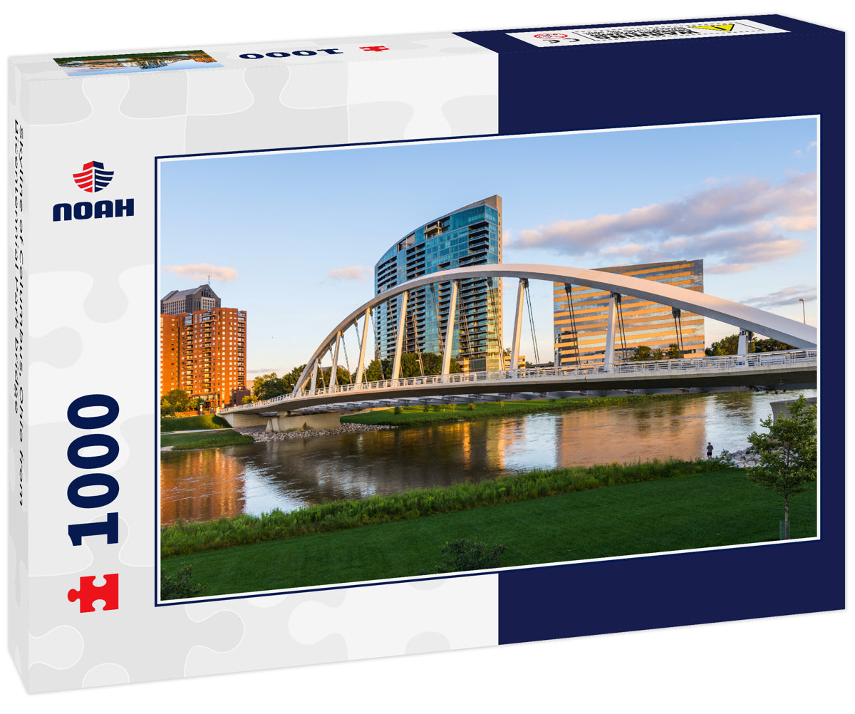 Skyline of Columbus, Ohio from Bicentennial Park bridge