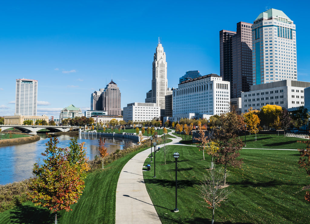 City of Columbus Skyline and the Scioto Mile, Ohio