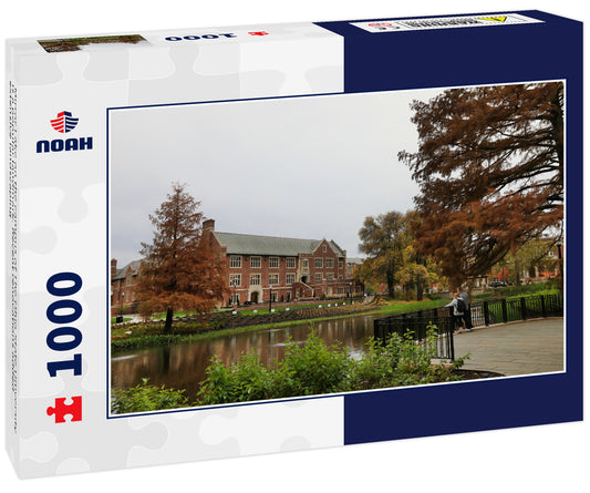 Mirror Lake on the campus of The Ohio State University is a popular landmark. Recent renovations added extensive landscaping