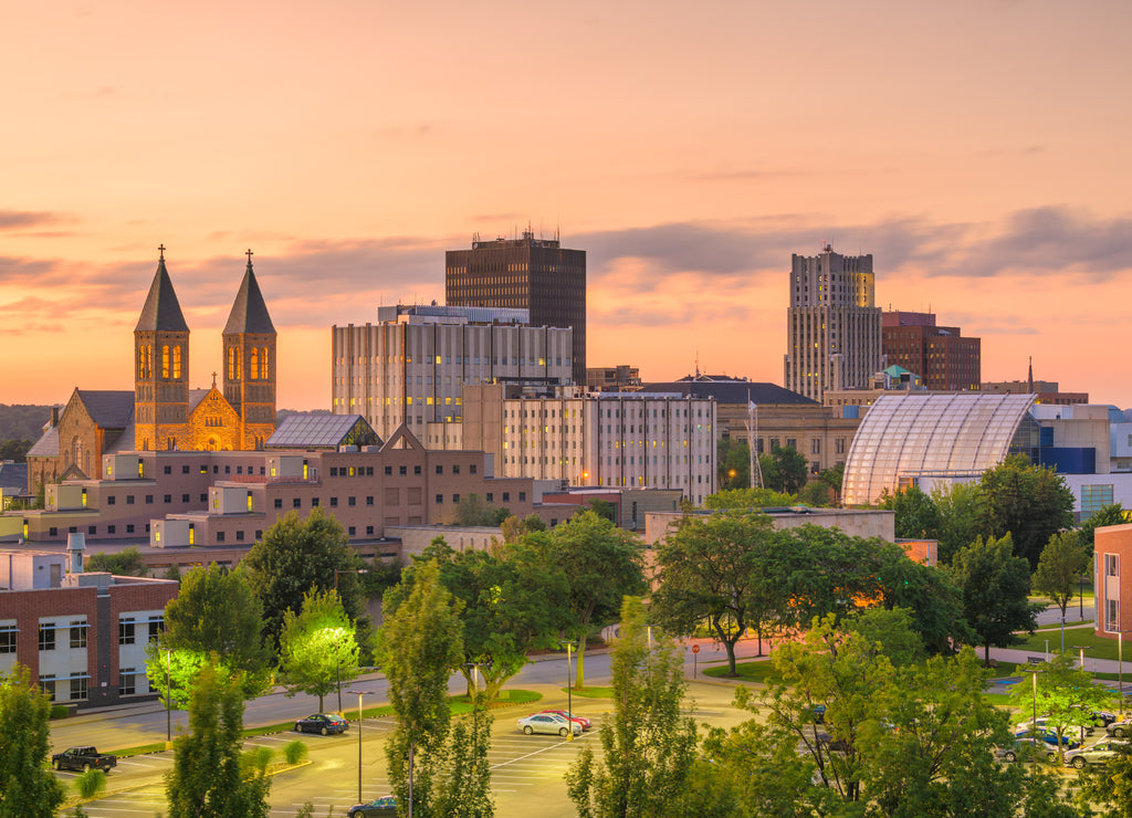 Akron, Ohio, USA Town Skyline