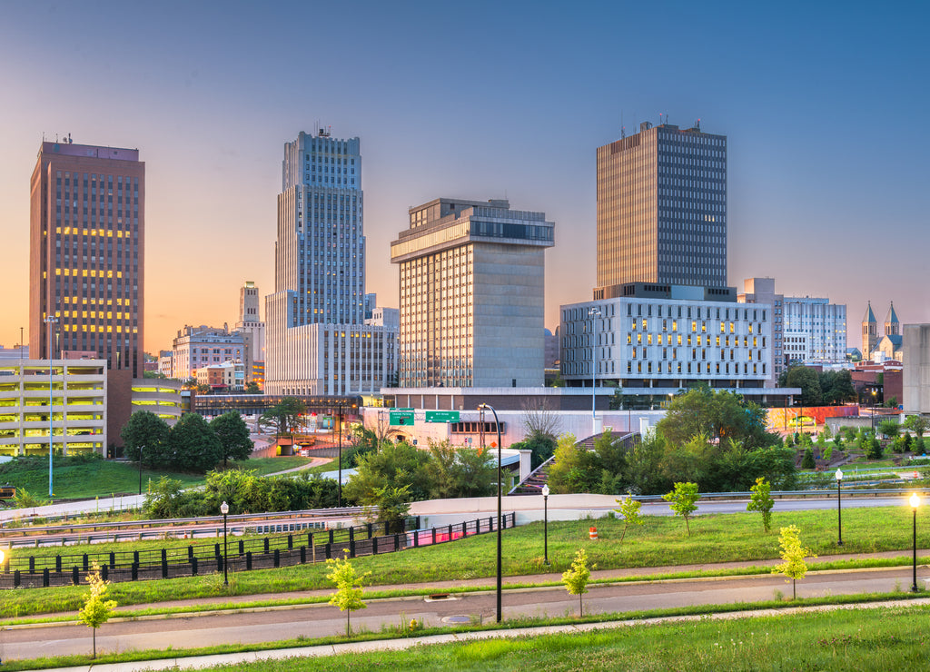 Akron, Ohio, USA Town Skyline