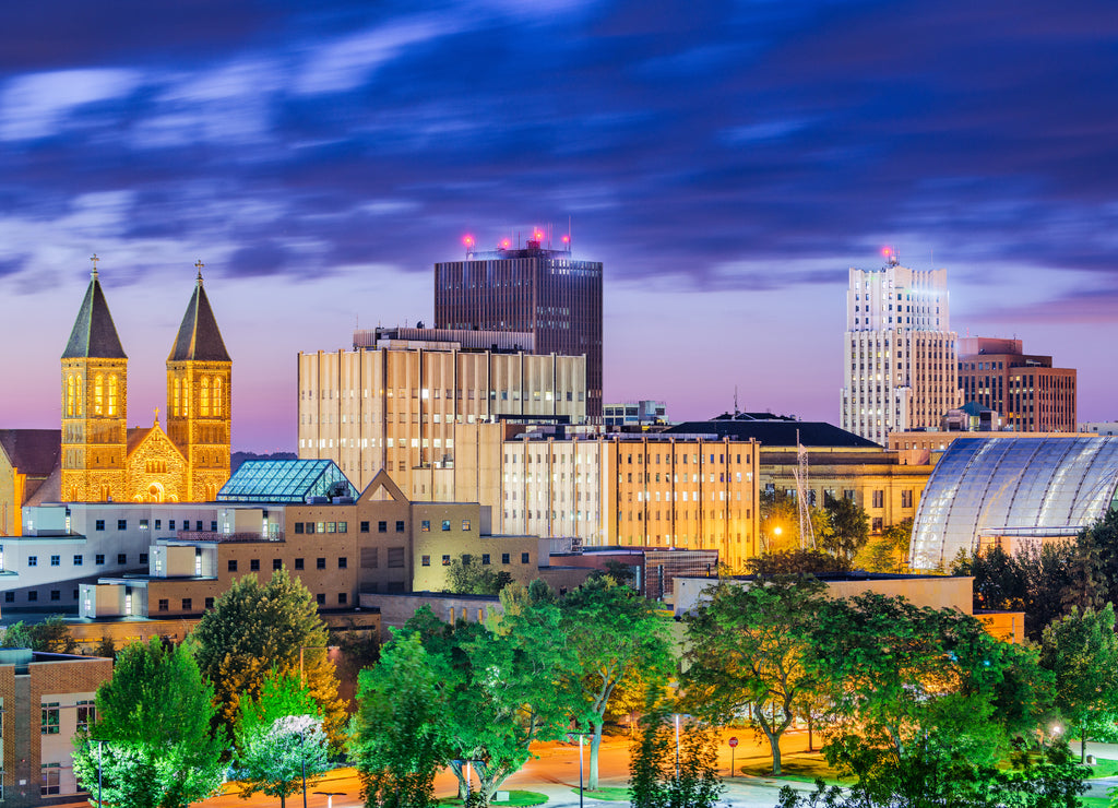 Akron, Ohio, USA Town Skyline