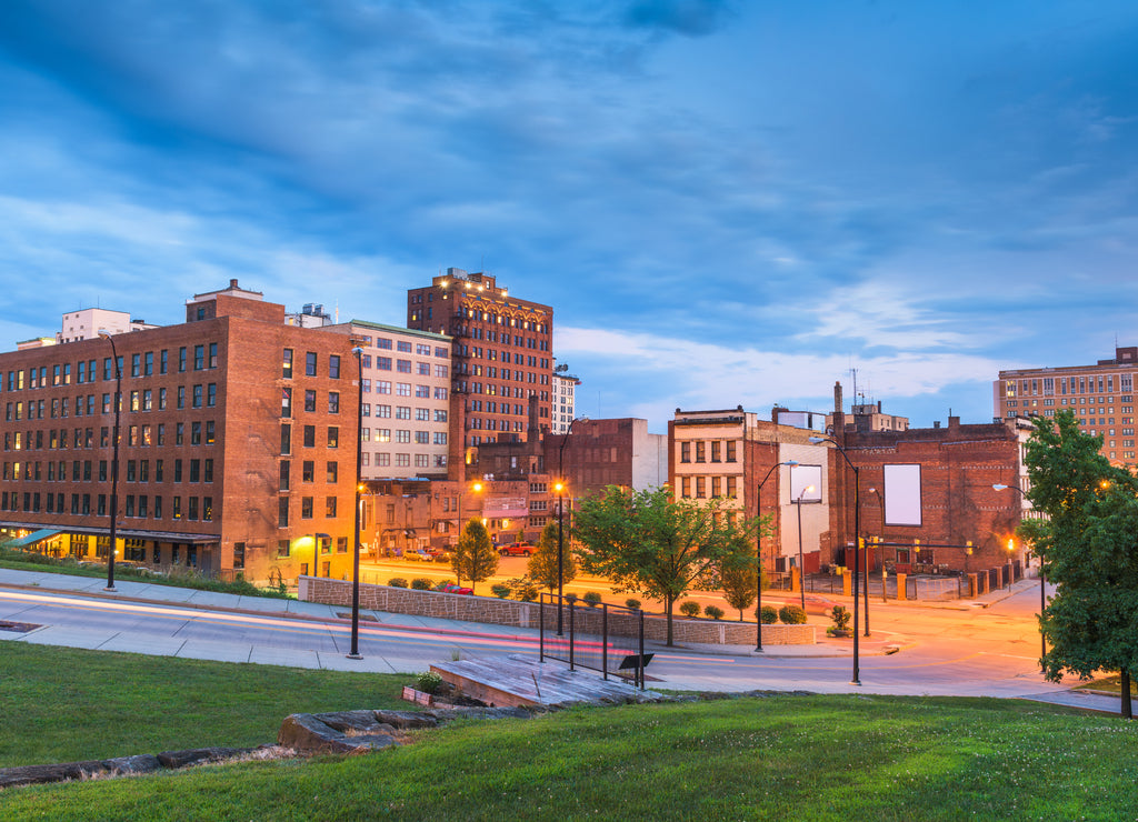 Youngstown, Ohio, USA Downtown at Twilight