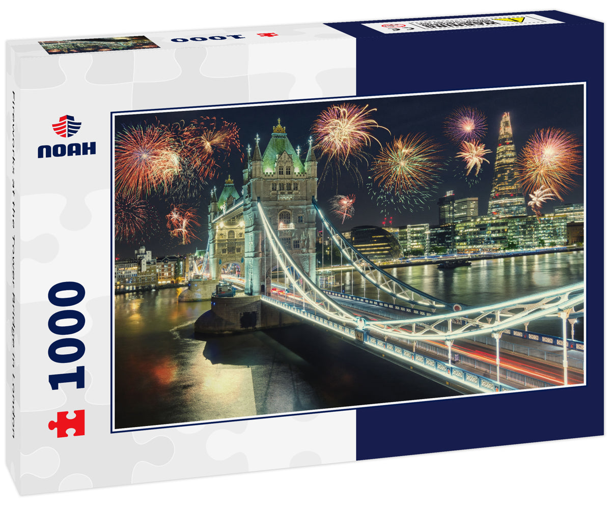 Fireworks at the Tower Bridge in London