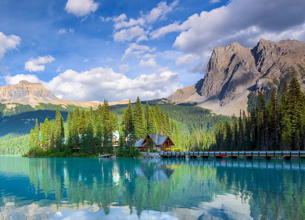 Beautiful emerald green lake, Yoho National Park, British Columbia, Canada