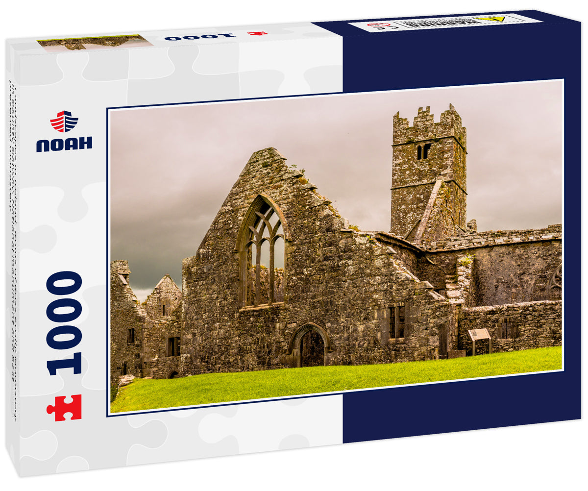 Landscapes in Ireland. Ruins of Ross Errilly Monastery in County Galway. National monument and best preserved monastery